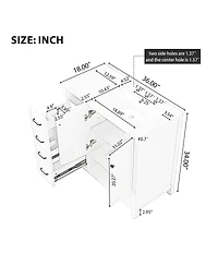 Sillysis 36" Freestanding Bathroom Vanity with Ceramic Sink, Storage Cabinet, Modern Painted Finish, Right Side Basin