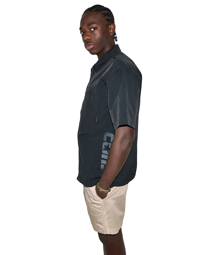 Converse Men's Utility Zip Short-Sleeve Shirt
