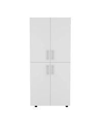 flynama 70inch Hazel Armoire 4-Door 6 Shelves 2 Hanging Rods Closet Cabinet