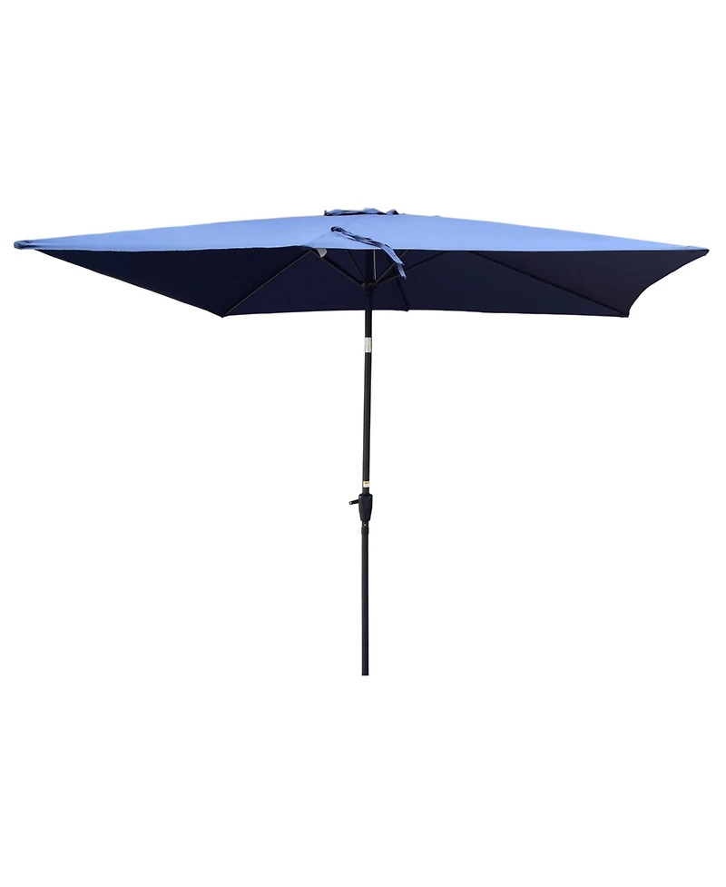 Clihome 6 x 9 ft Fabric Waterproof Crank Tilt Patio Umbrella