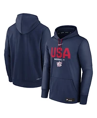 Nike Men's Navy Usa Baseball 2026 World Baseball Classic Authentic Collection Therma Hoodie