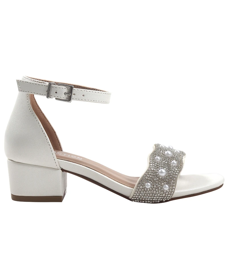 Kenneth Cole Reaction Girls' 1-13 Farah Embellished Block Heel Sandals