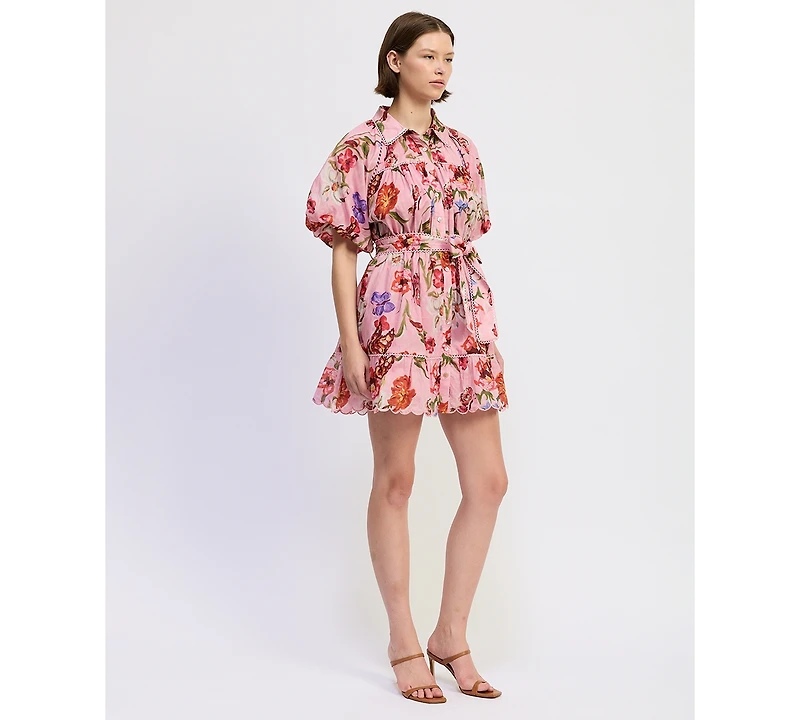 En Saison Women's Short-Sleeve Collared Mini Dress