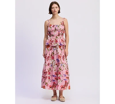 En Saison Women's Celeste Printed Pull-On Maxi Skirt