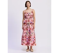 En Saison Women's Celeste Printed Pull-On Maxi Skirt