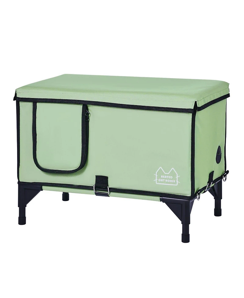 Cozito Heated Elevated Cat House with Adjustable Temperature and Timer