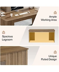 Tribesigns Modern Executive Desk, 63-Inch Large Office Computer Desk, Study Writing Table Workstation