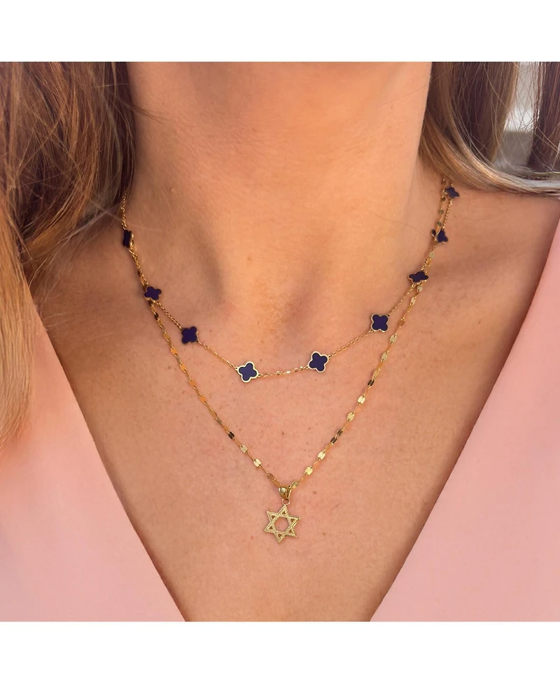 The Lovery Beaded Gold Star of David Charm 14K Gold