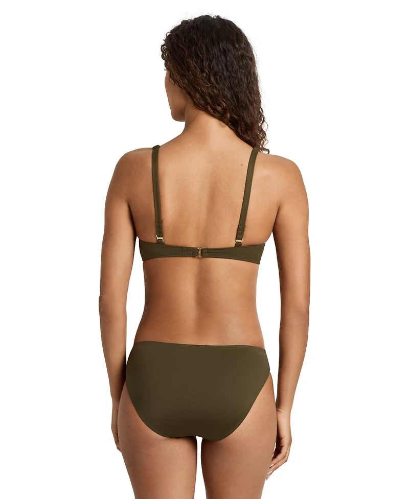 Lauren Ralph Women's Ring Over The Shoulder V-Neck Bikini Top