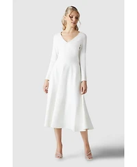 Coast Women's V Neck Full Skirt Midi Dresses