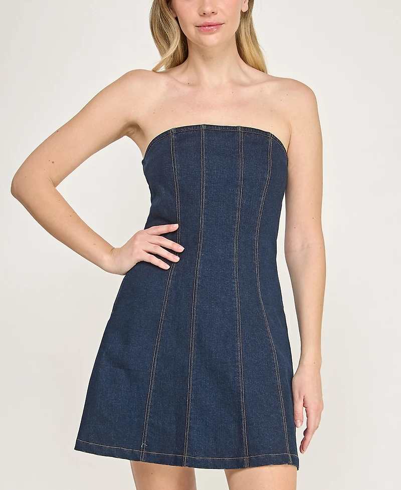 Rare Women's Denim Strapless Mini Dress