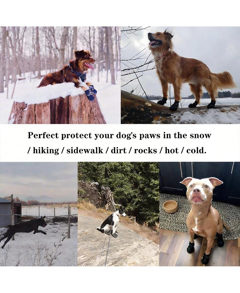 Dog Boots with Reflective Straps for Large Breeds - Rugged, Anti-slip, and Comfortable
