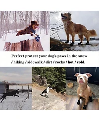 Dog Boots with Reflective Straps for Large Breeds - Rugged, Anti-slip, and Comfortable