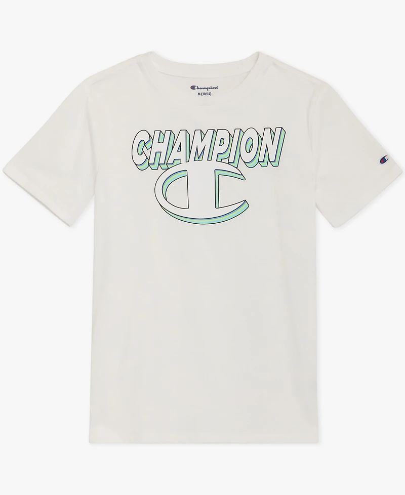 Champion Boys' Short-Sleeve Round Neck Graphic T-Shirt