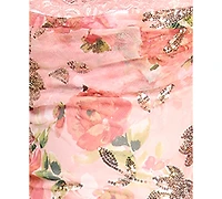 Katia Rae Junior's Floral Peek-a-Boo Bra Sweetheart Neck Midi Dress