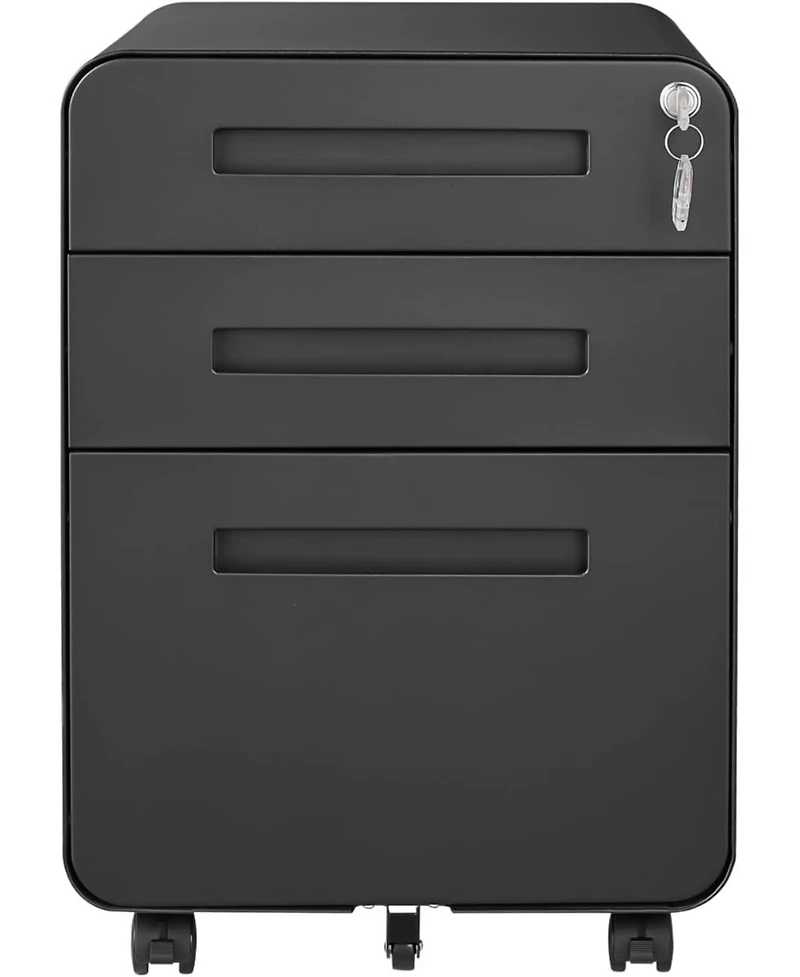 gaomon 3-Drawer Mobile File Cabinet with Lock