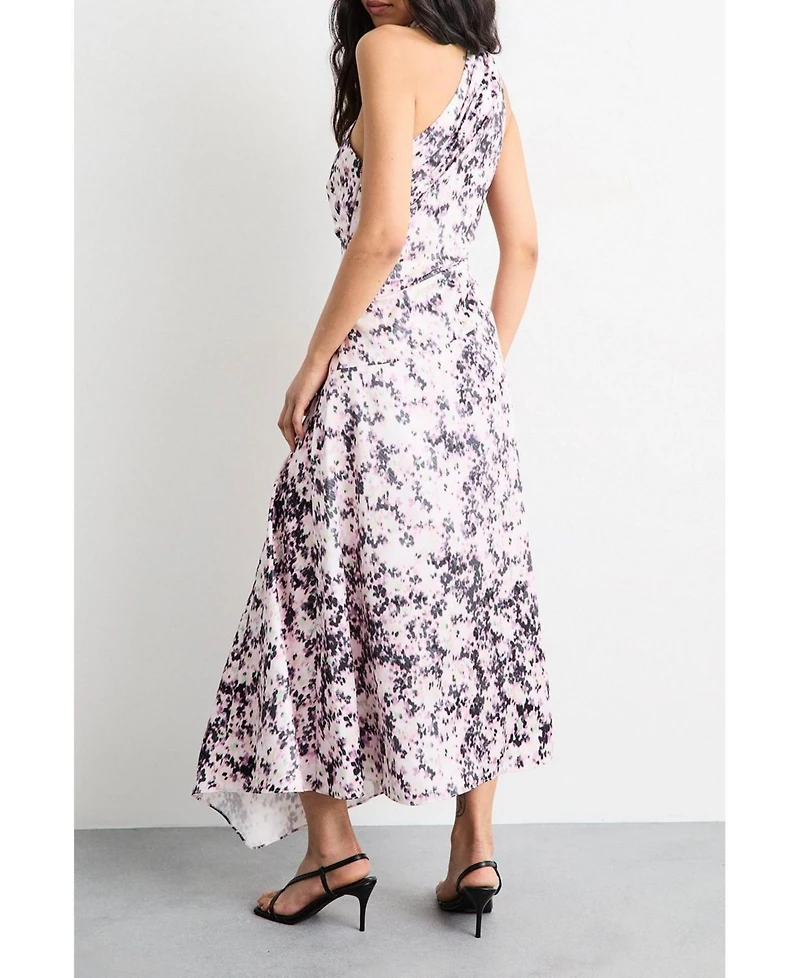 Warehouse Women's Scarf Tie Asymmetric Maxi Dress