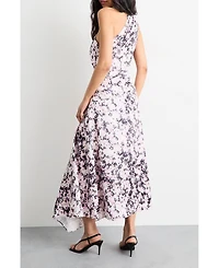 Warehouse Women's Scarf Tie Asymmetric Maxi Dress