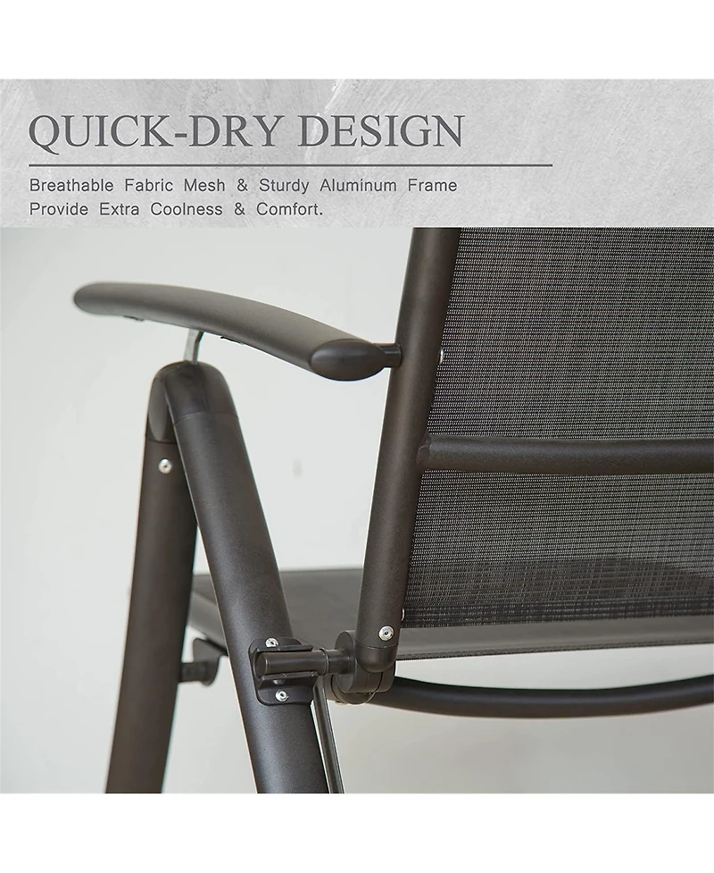 Clihome Folding Patio Chairs Set of 2