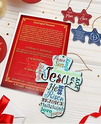 Designocracy 2 Piece Jesus Cross Easter Wood Ornament Set