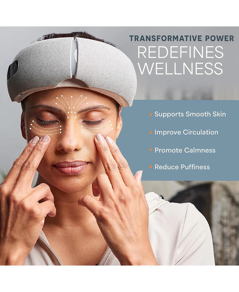 LifePro Eye Massager with Heat & Vibration - 4 Soothing Modes, Rechargeable, Bluetooth Music