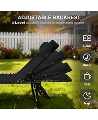 Outsunny 2 Chaise Lounge Pool Chairs, Folding, Reclining