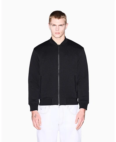 A|X Armani Exchange Men's Quilted Textured Bomber Jacket