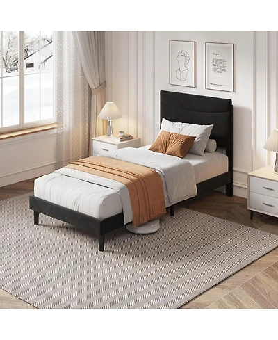 gaomon Twin Size Bed Frame with Headboard