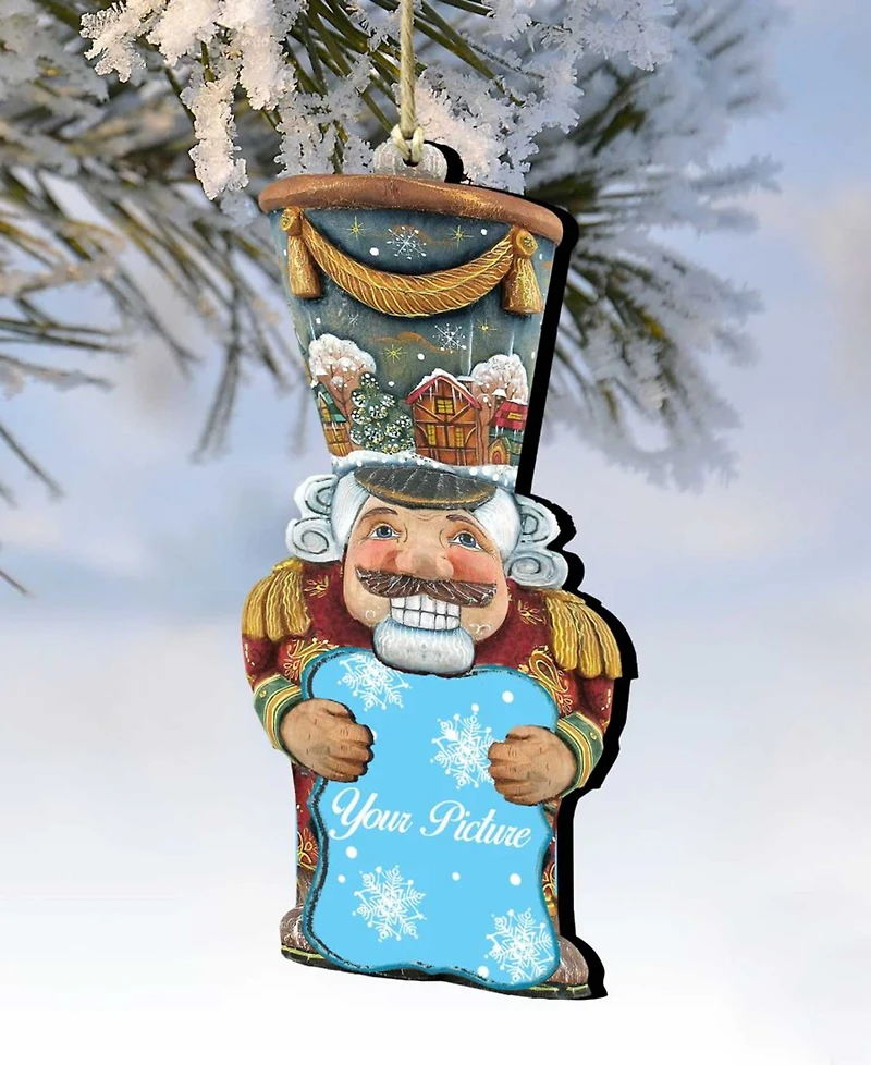 Designocracy Nutcracker Picture Frame Ornament Set of 2