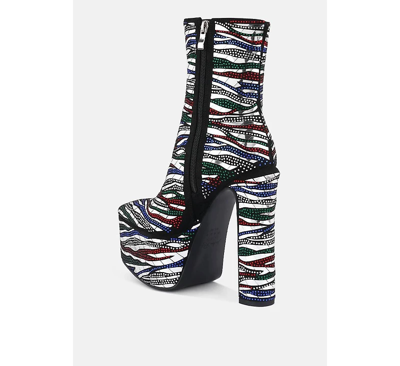 Womens cartier pattern embellishment platform boots