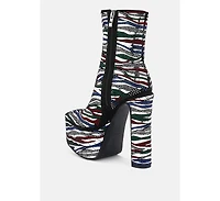 Womens cartier pattern embellishment platform boots