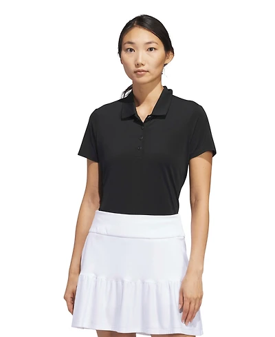 adidas Women's Solid Short-Sleeve Polo Shirt