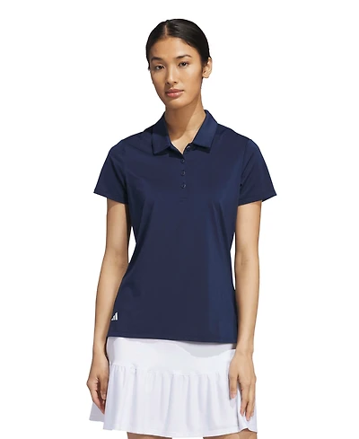 adidas Women's Solid Short-Sleeve Polo Shirt