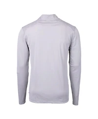 Cutter & Buck Men's Gray/White New York Yankees Virtue Eco Pique Micro Stripe Quarter-Zip Pullover Sweatshirt