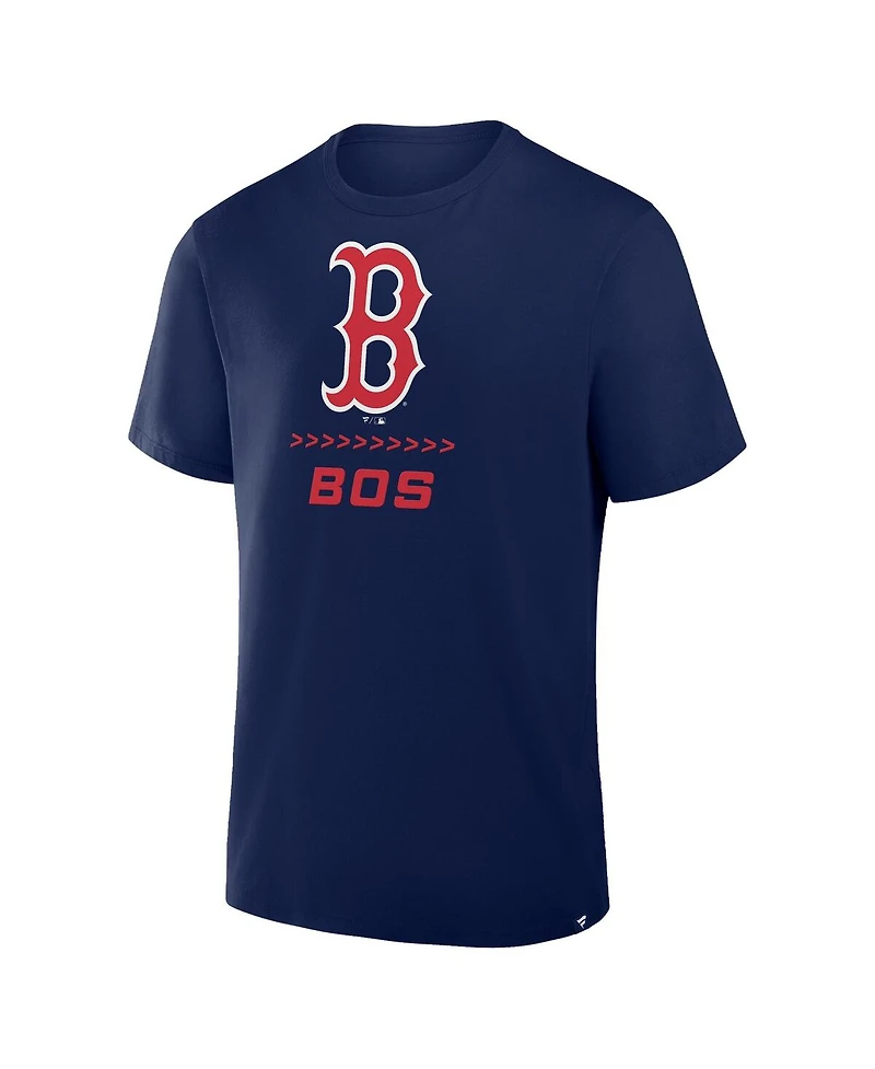 Fanatics Men's Navy Boston Red Sox Clubhouse Legacy Side Swipe T-Shirt