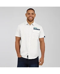 Darius Rucker Collection by Fanatics Men's Cream Seattle Mariners Printed Button-Down Shirt