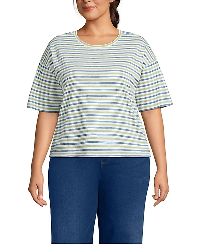 Lands' End Plus Short Sleeve Slub Jersey T-Shirt