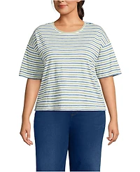 Lands' End Plus Short Sleeve Slub Jersey T-Shirt