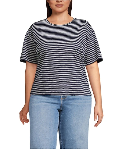 Lands' End Plus Short Sleeve Slub Jersey T-Shirt