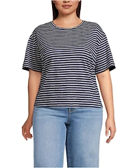 Lands' End Plus Short Sleeve Slub Jersey T-Shirt