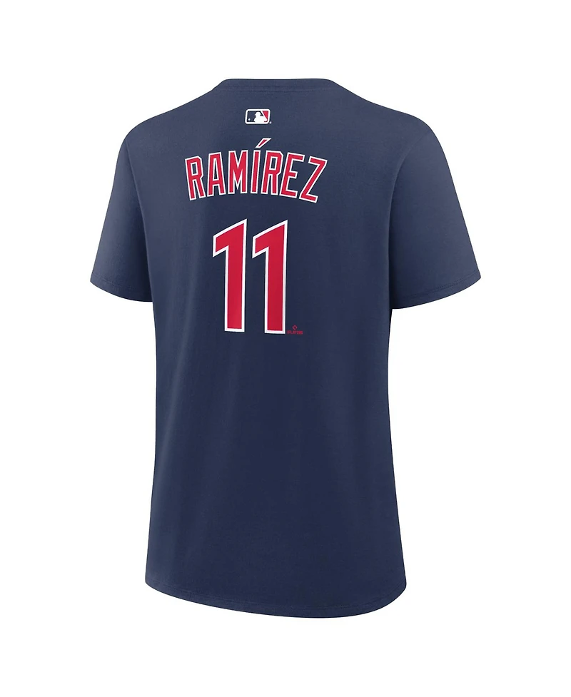Nike Women's Jose Ramirez Navy Cleveland Guardians Name Number T-Shirt
