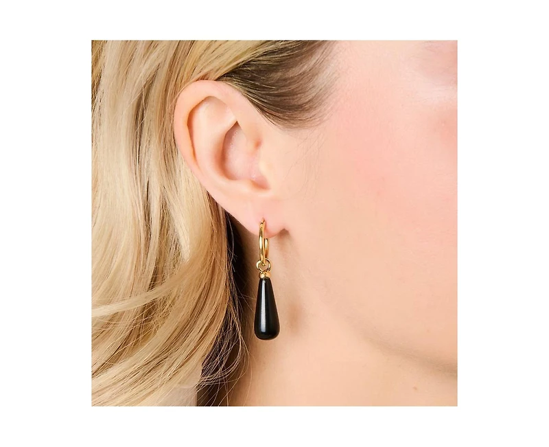 Little Sky Stone Belle Black Obsidian Hoops