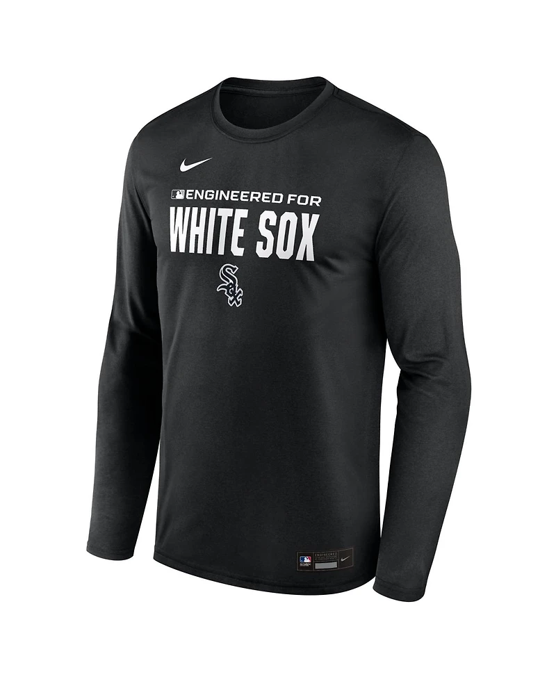 Nike Men's Black Chicago White Sox Authentic Collection Legend Dri-fit Long Sleeve T-Shirt