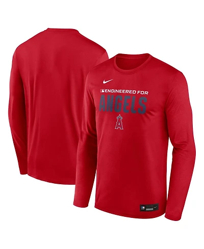 Nike Men's Red Los Angeles Angels Authentic Collection Legend Dri-fit Long Sleeve T-Shirt