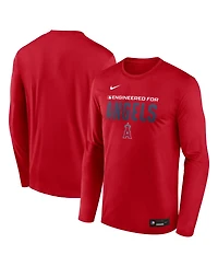 Nike Men's Red Los Angeles Angels Authentic Collection Legend Dri-fit Long Sleeve T-Shirt