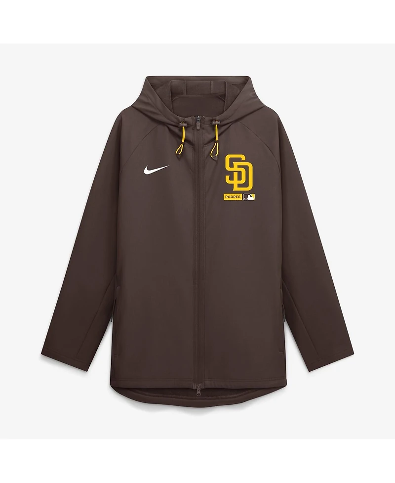 Nike Men's Brown San Diego Padres Authentic Collection Raglan Therma-fit Full-Zip Hooded Jacket