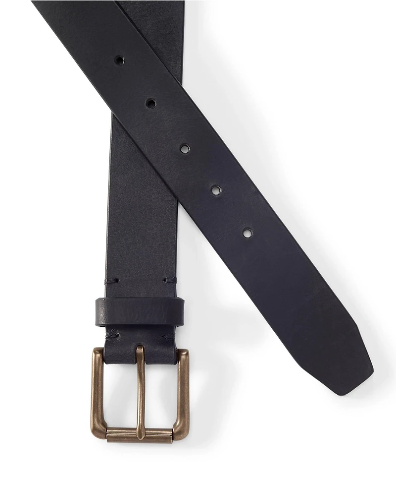 Lands' End Men's Rugged Leather Belt