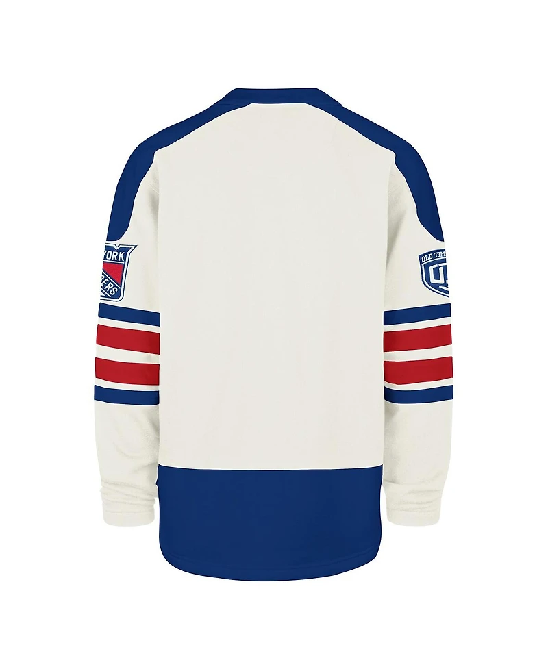 '47 Brand Men's Cream New York Rangers Pond Hockey Trio Eternal Lacer Sweatshirt