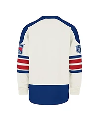 '47 Brand Men's Cream New York Rangers Pond Hockey Trio Eternal Lacer Sweatshirt