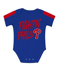 Outerstuff Newborn 3-Piece Philadelphia Phillies Double Down Bodysuit and Pants